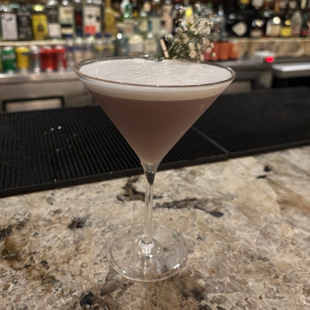 lavender martini at an adult-only all-inclusive resort in Cancun