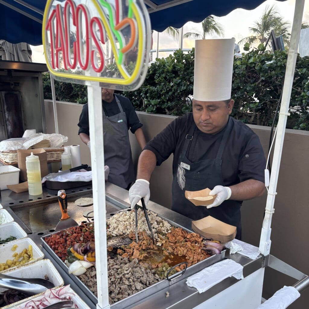 taco cart at an adult-only all-inclusive resort in Cancun