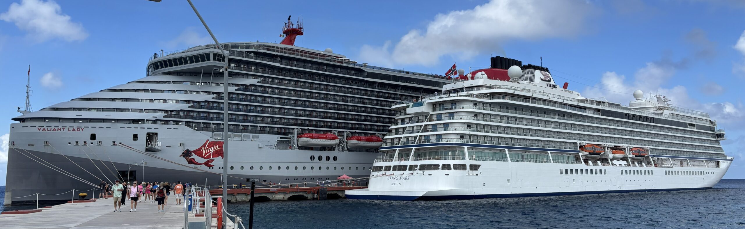 two cruise ships docked in Cozumel