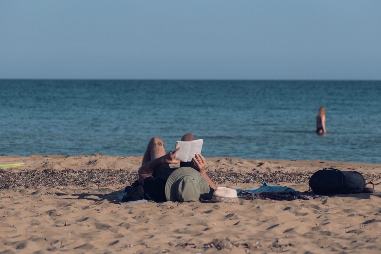 reading on the beach